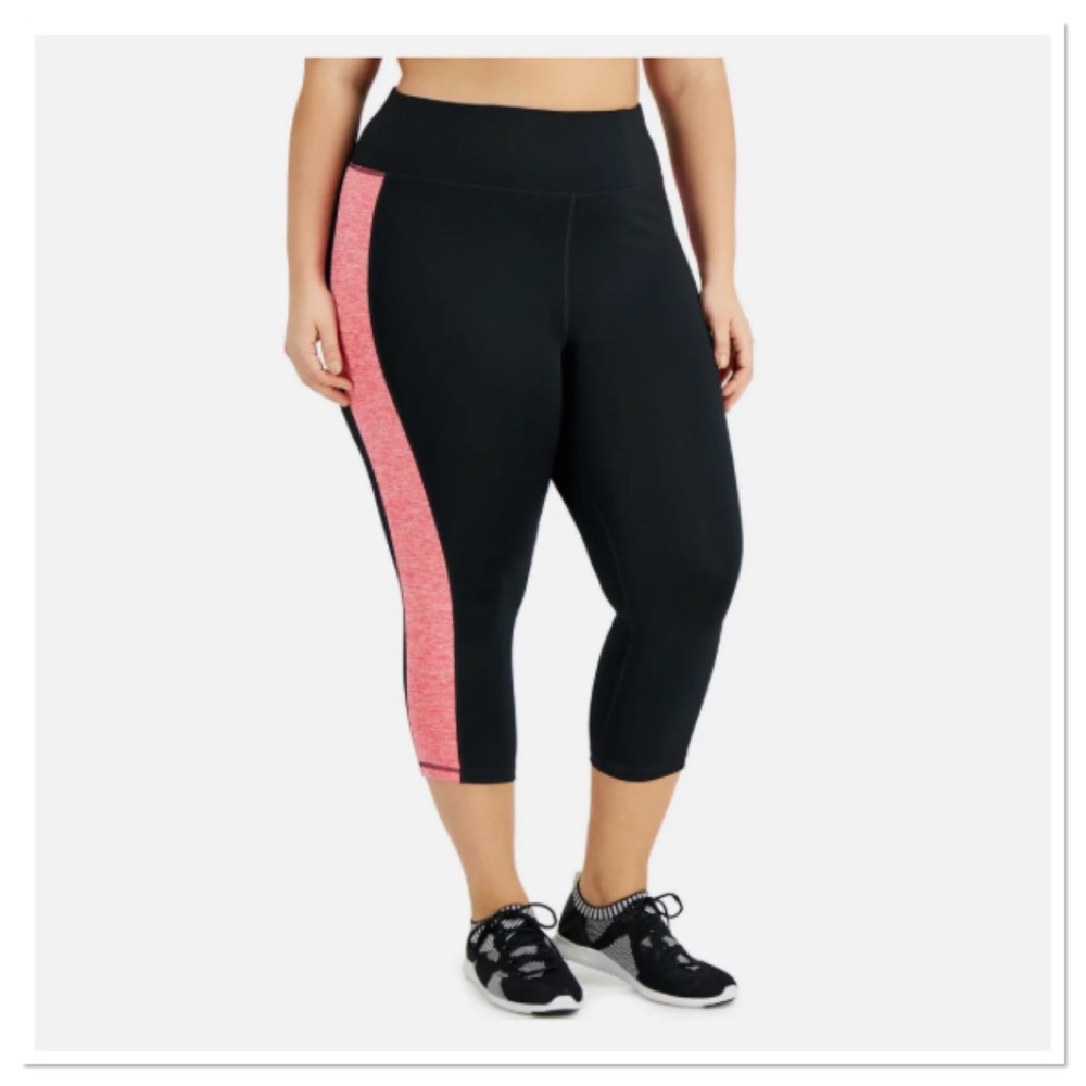 Women’s Plus Size Colorblock Mid-Rise Crop Leggings 1X Ideology